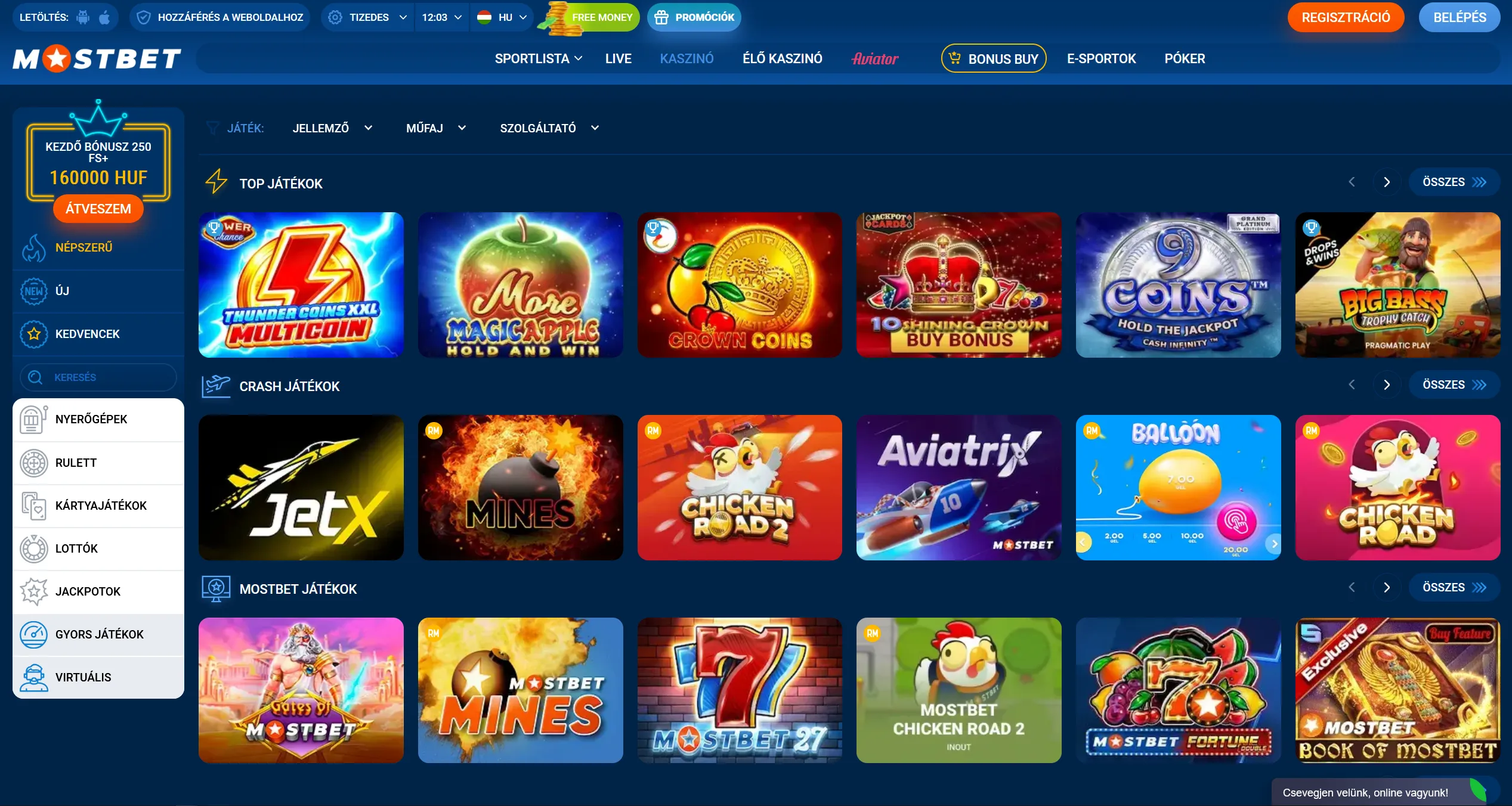 Mostbet App élő kaszinójátékok és nyerőgépek