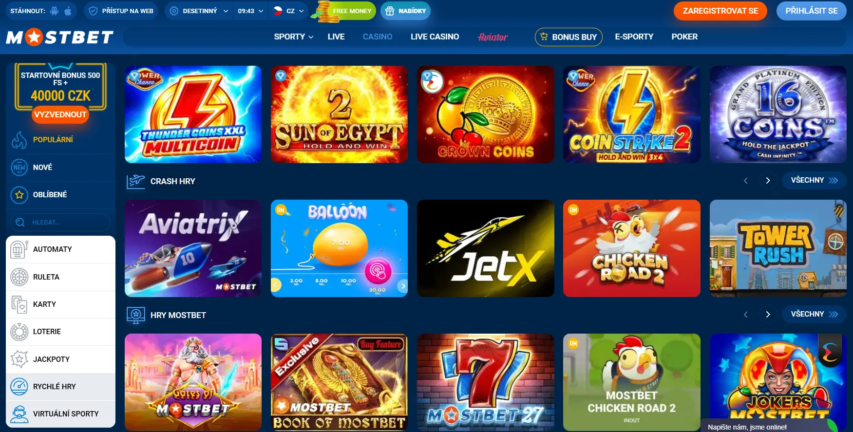 Přístup ke slotům a Mostbet na živo – Mostbet app