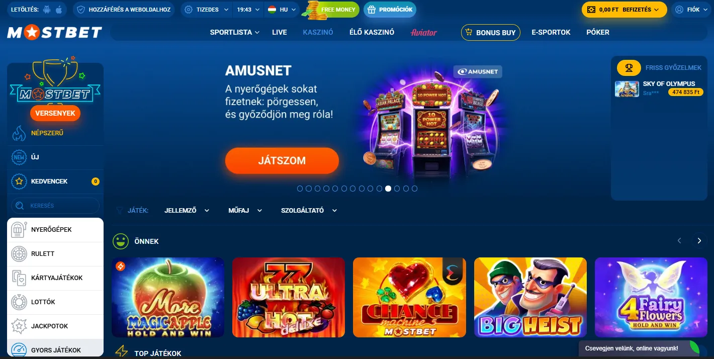 A Mostbet Casino főbb funkciói