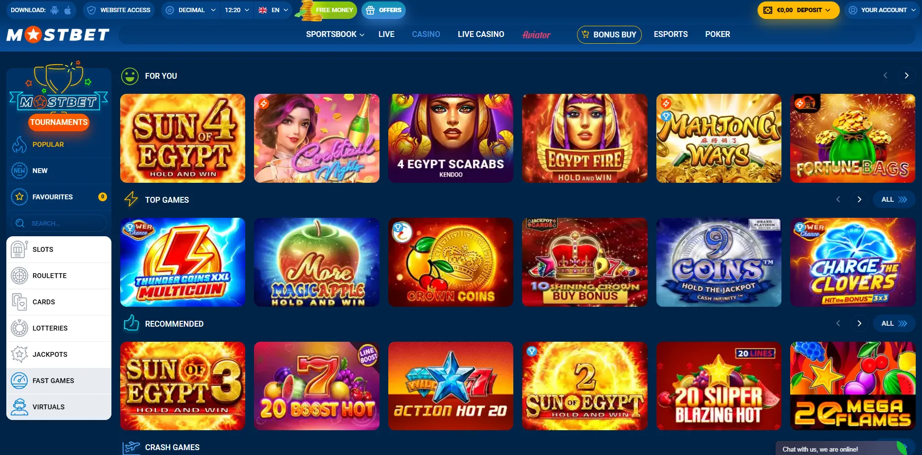 Достъп до слотове и Mostbet app online на живо