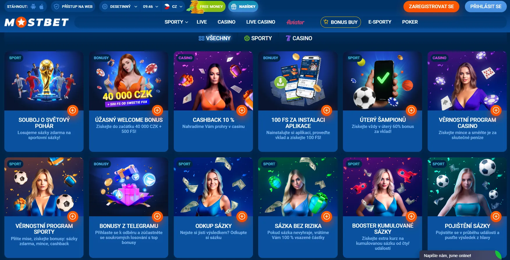 Uvítací nabídky pro nové hráče Mostbet